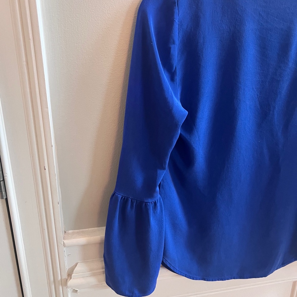 J.Crew 100% Silk Blouse | Royal Blue | Size 8 - Picture 5 of 5